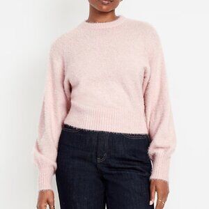 Womens Pink Fuzzy Sweater